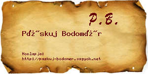 Páskuj Bodomér névjegykártya